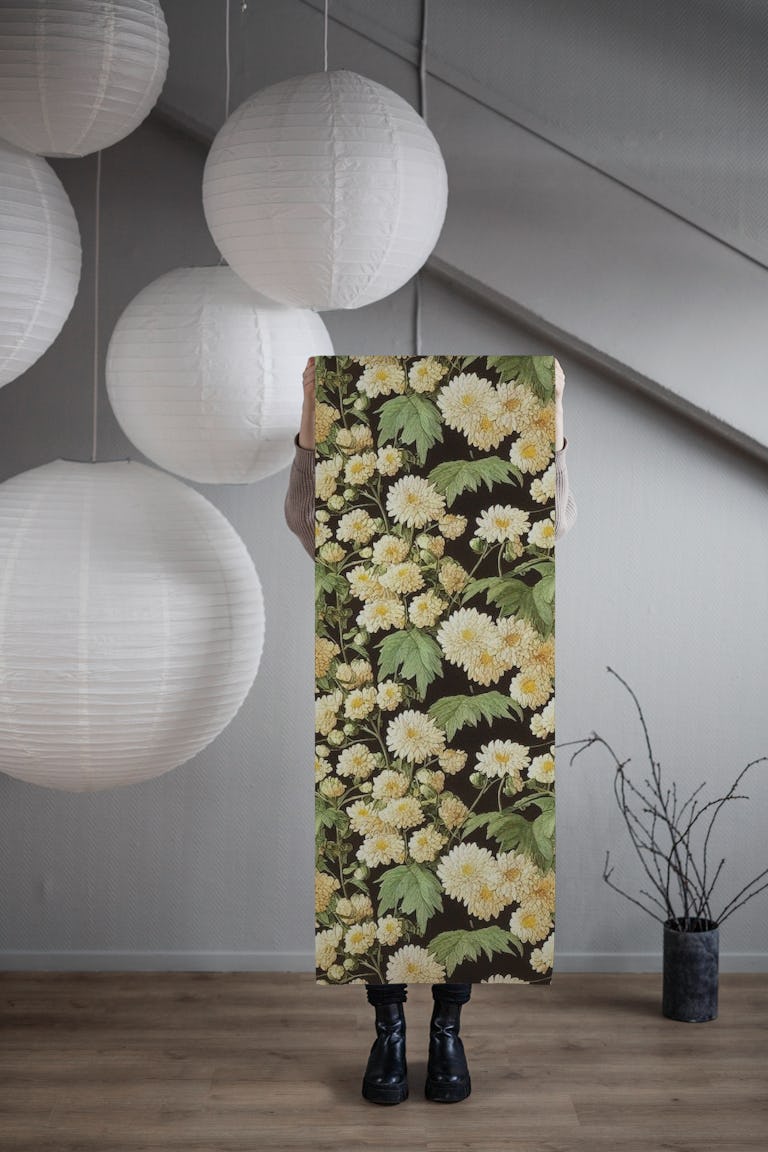 Midnight Asian Garden wallpaper roll
