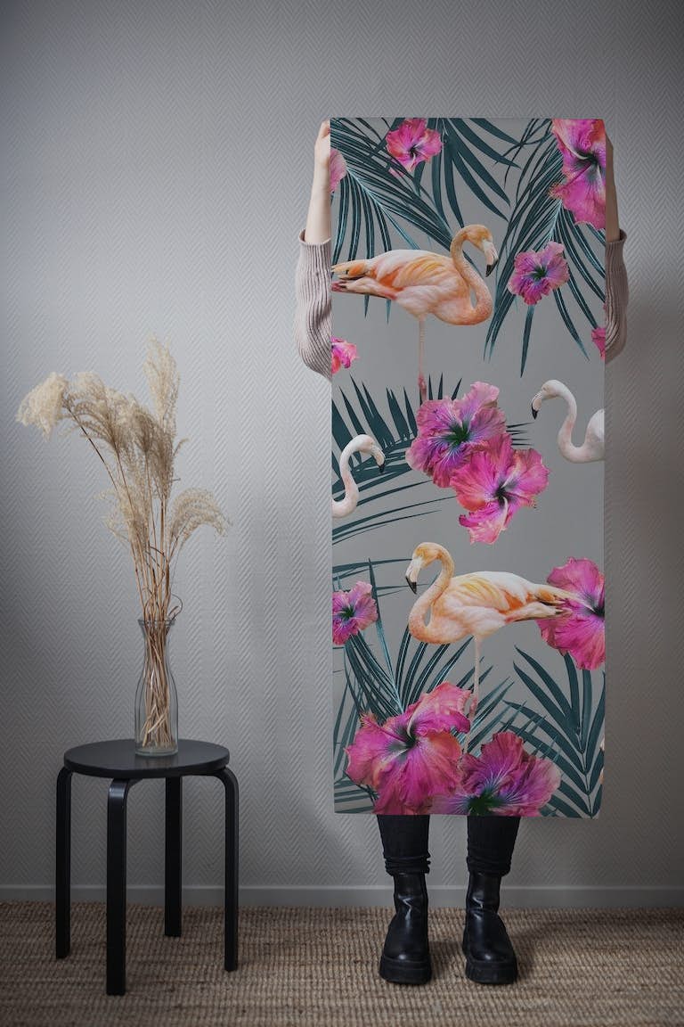 Flamingo Jungle Siesta 1 behang roll