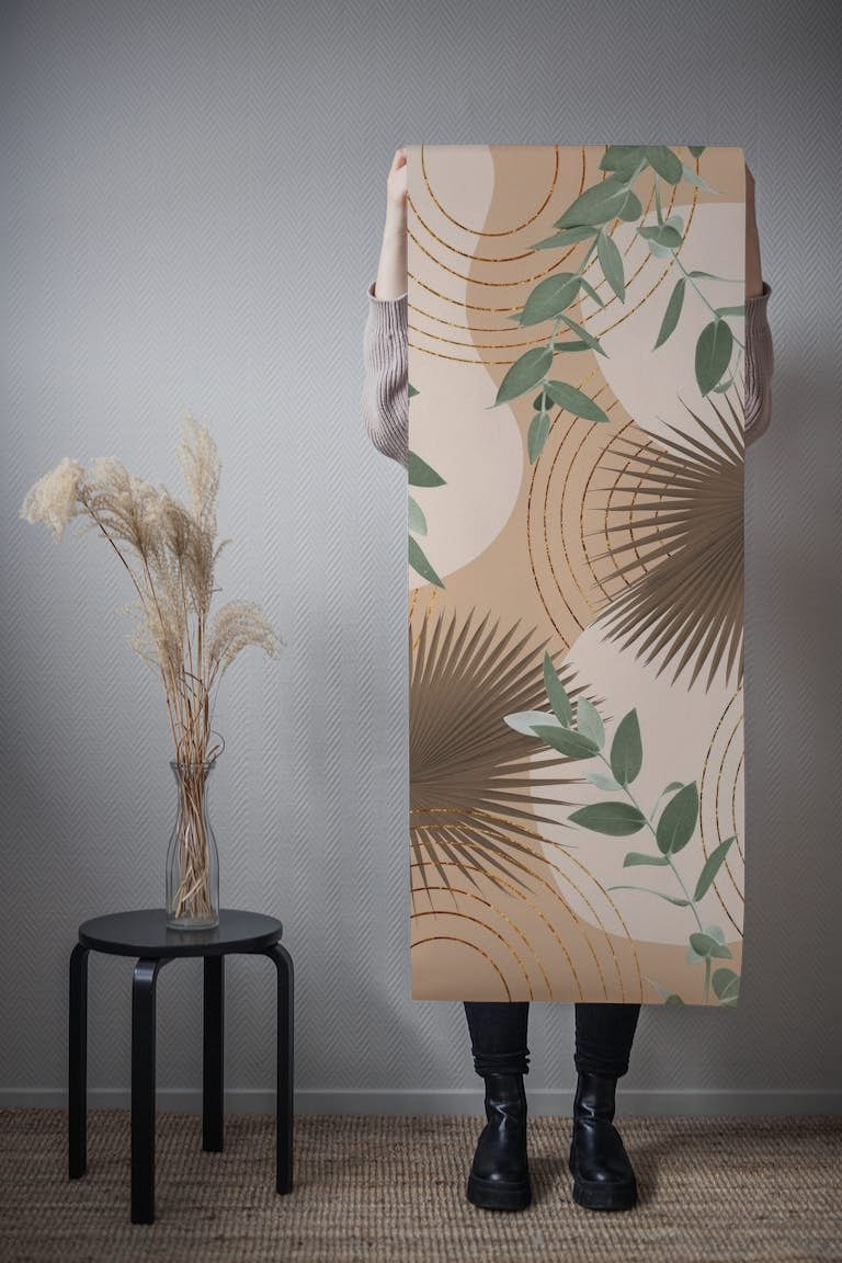 Warm Beige Abstract Shapes 1 tapeta roll