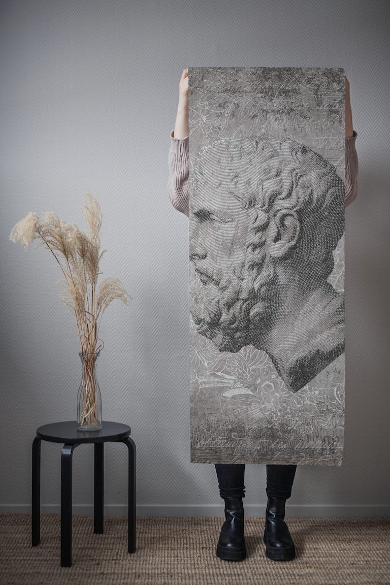 ANCIENT Head of Epikouros tapetit roll