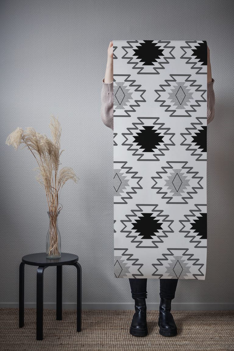 Minimal Tribal Boho Pattern 2 behang roll