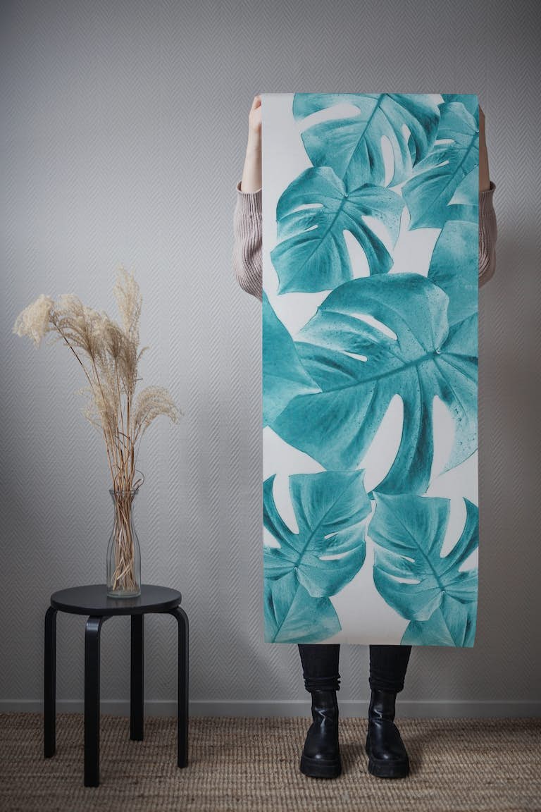 Monstera Leaves Summer Vibes 2 papel de parede roll