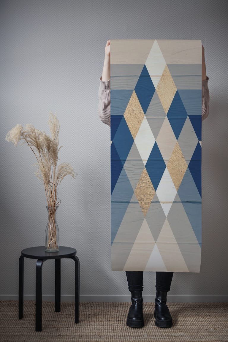 >> Wood Geometric Mountain >> wallpaper roll