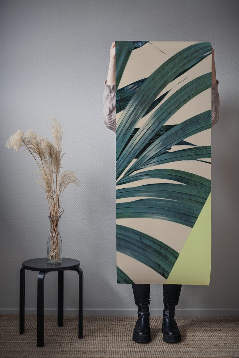 Palm Leaf on Blushpeach behang roll