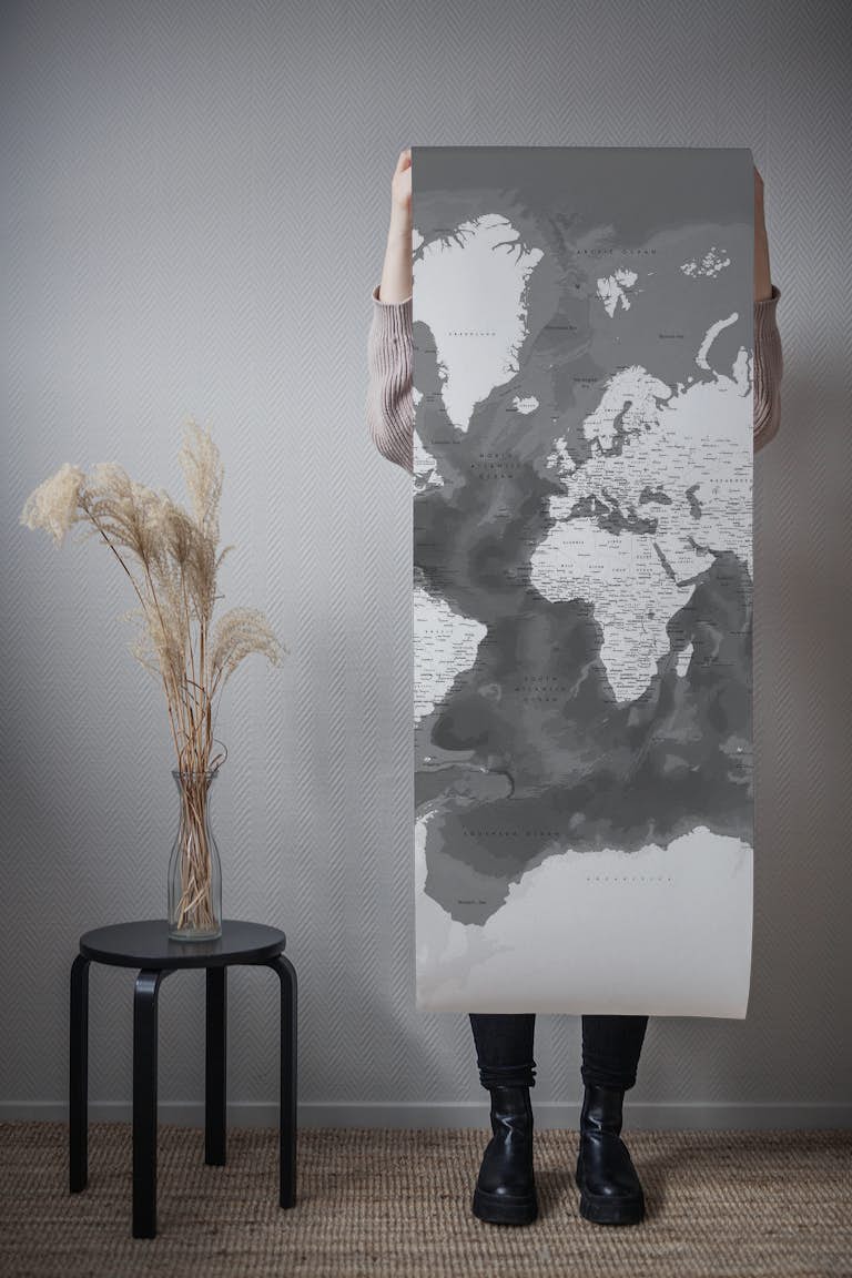 World map Olson Antarctica wallpaper roll