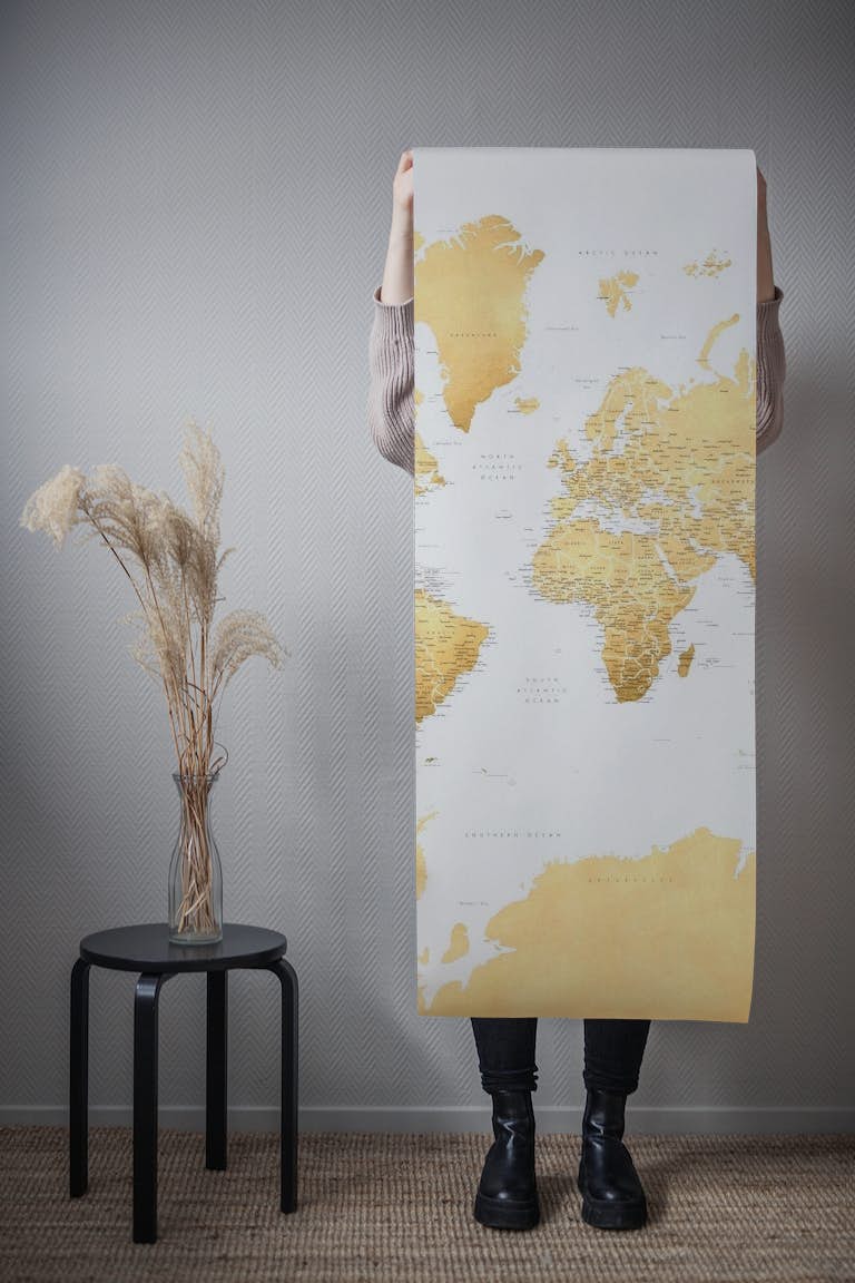 World map Rossie Antarctica wallpaper roll