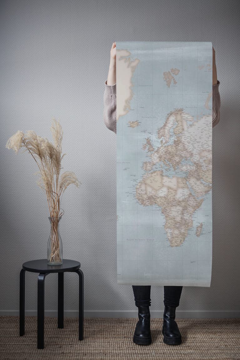 High detail world map Ohela tapetit roll