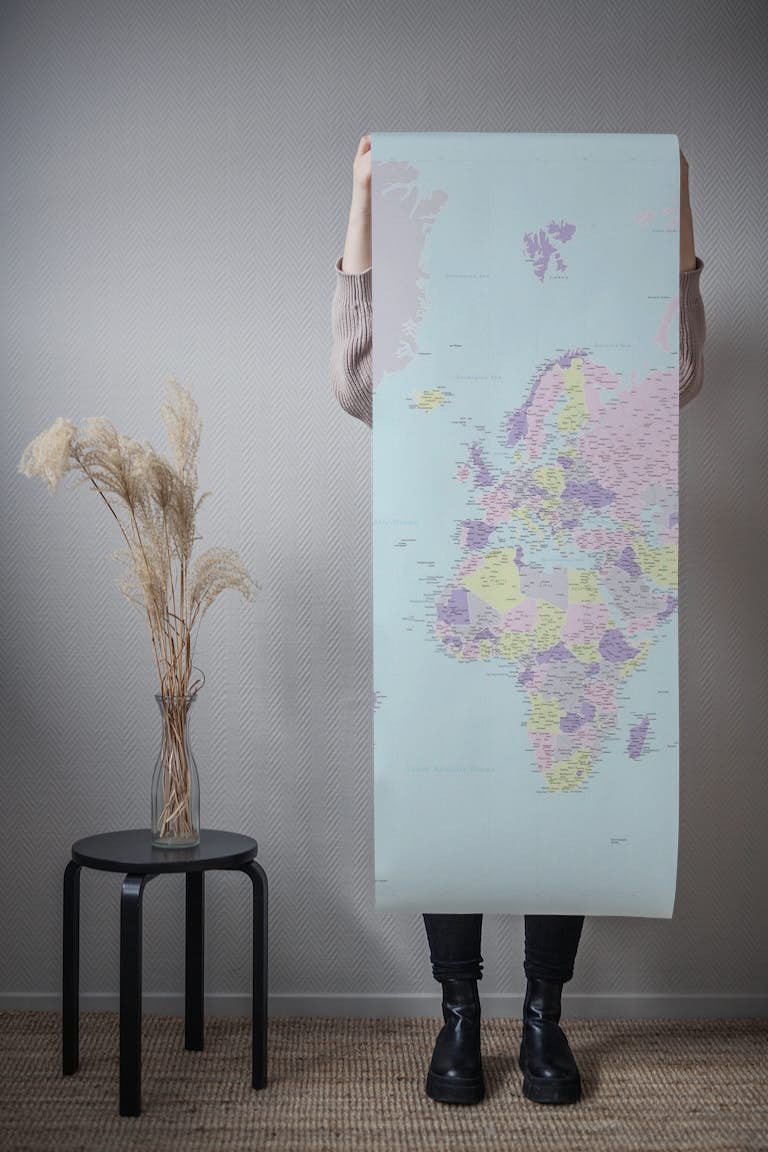 Oyster world map Hatsu papiers peint roll