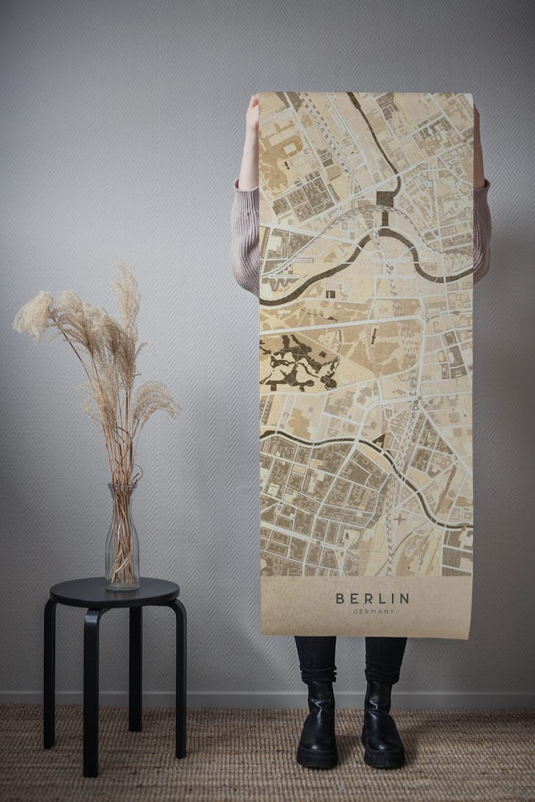 Sepia vintage Berlin map tapete roll