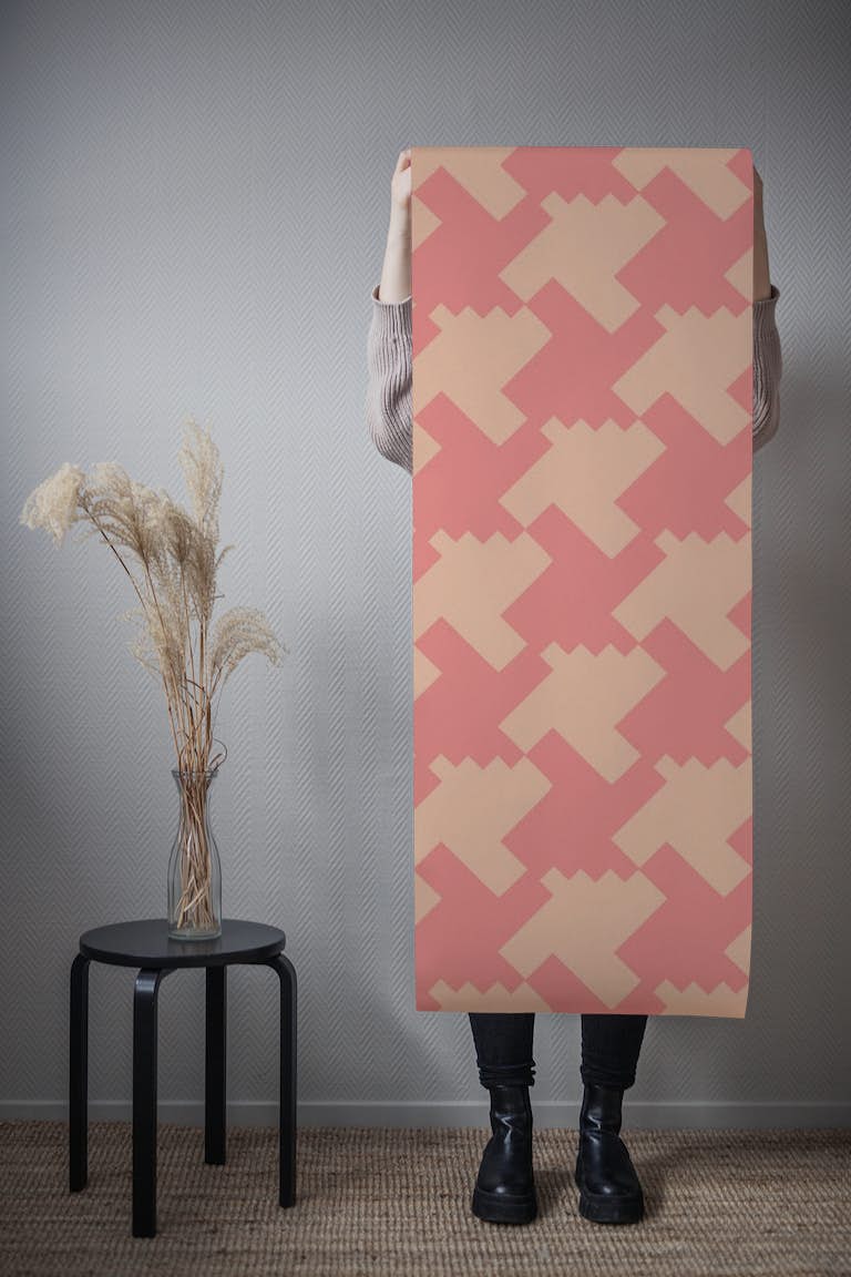Aztec Abstract Peach Rose tapete roll