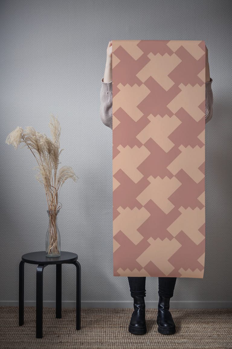 Aztec Abstract Peach Beige tapete roll