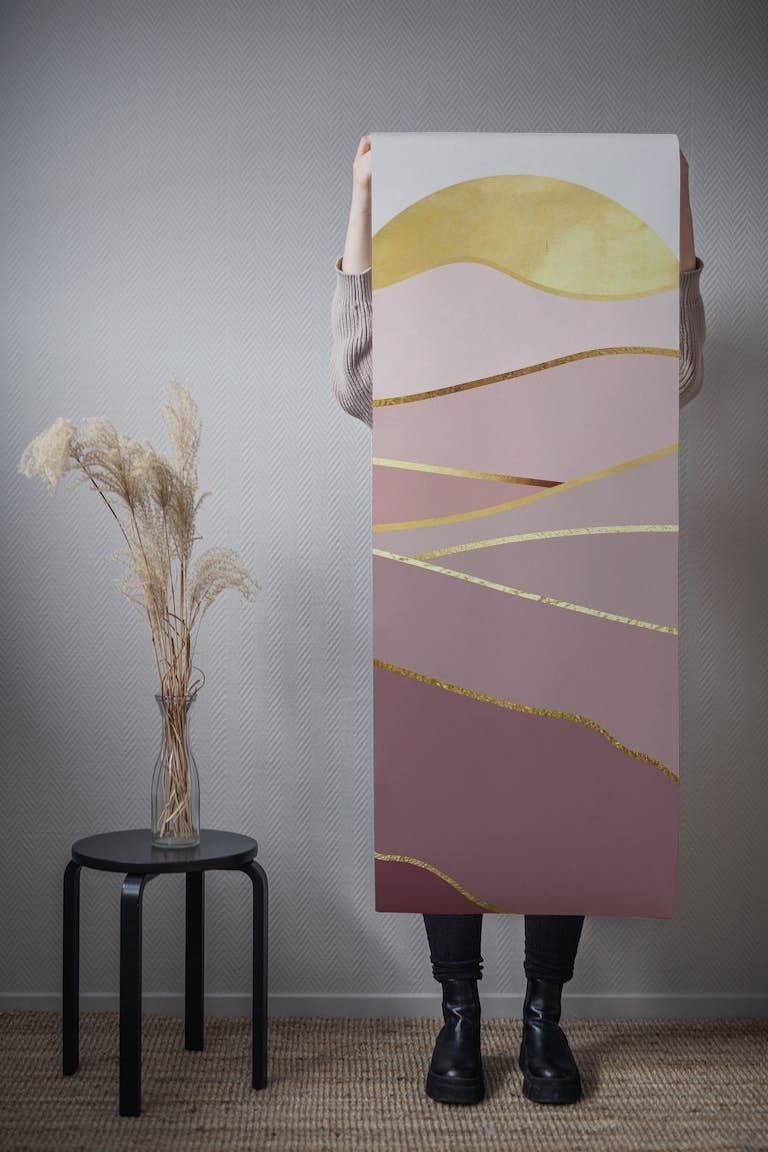 Landscape Pink And Gold tapeta roll