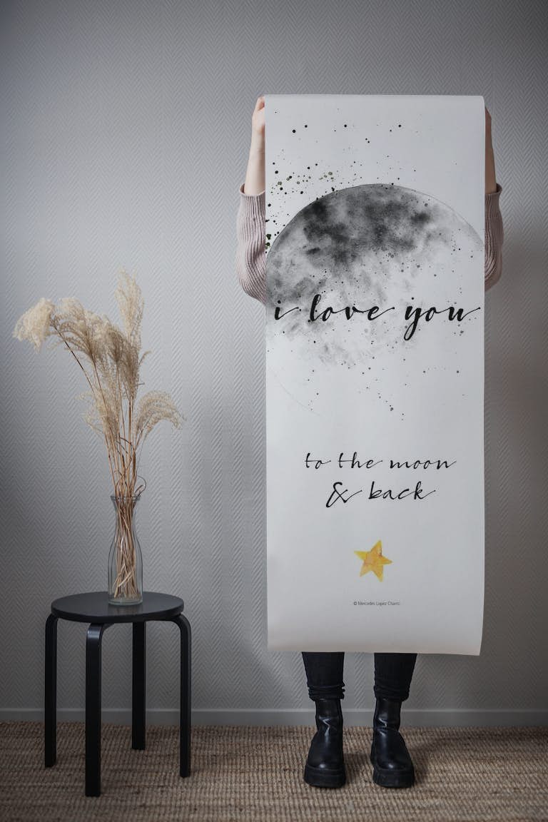 Love you to the Moon wallpaper roll