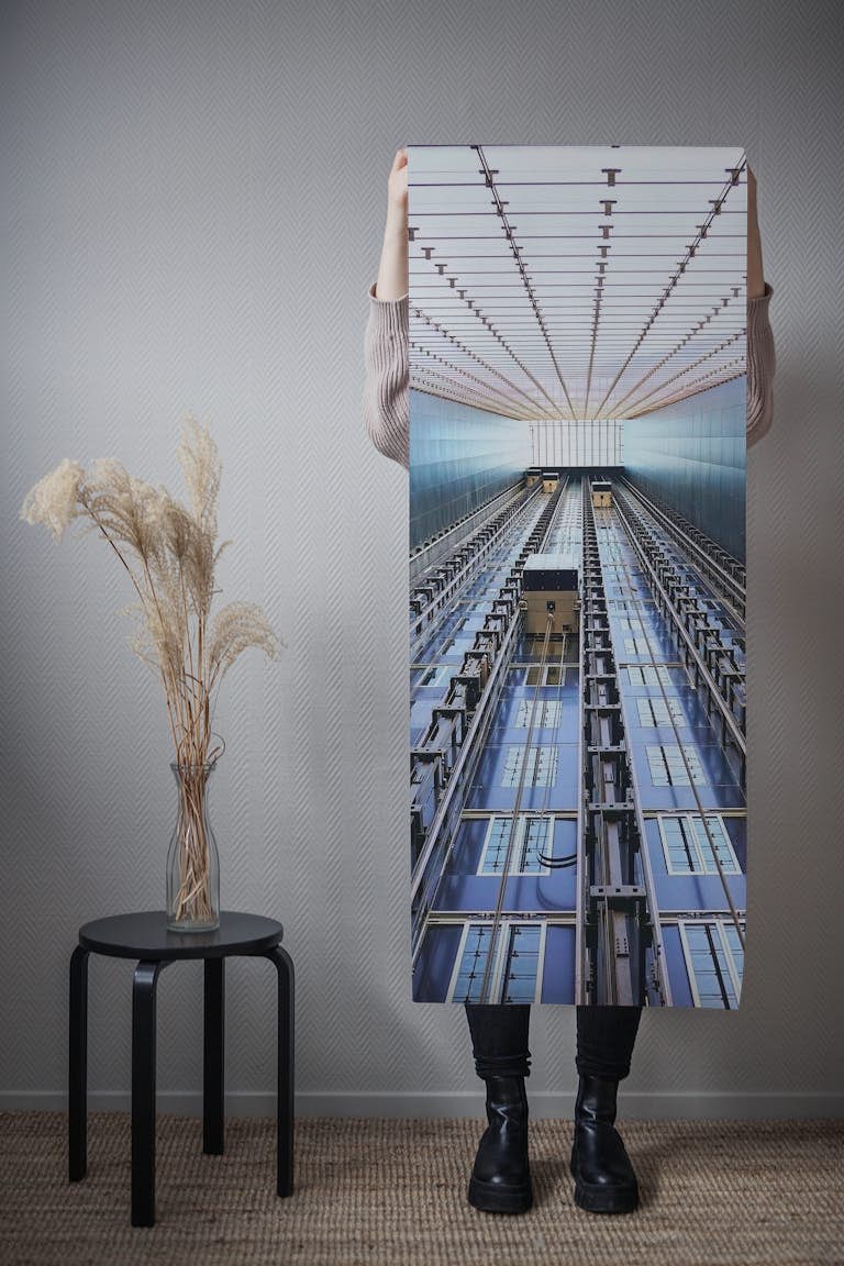 Skyscraper elevators wallpaper roll