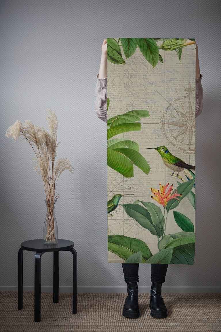 Hummingbirds Tropical Paradise papel pintado roll