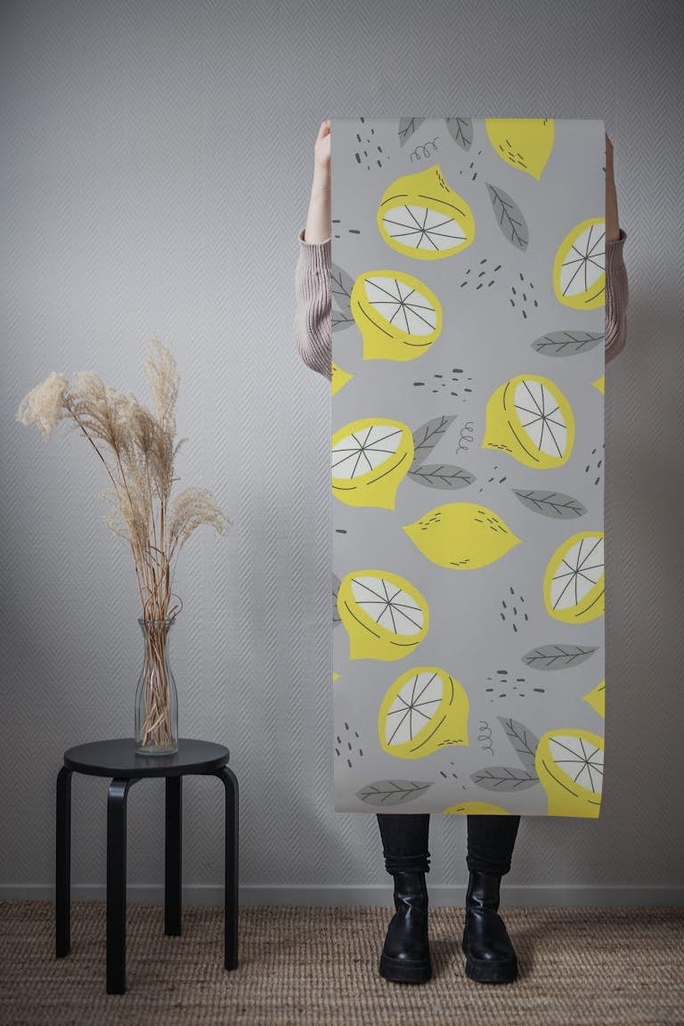 Illuminating Lemons Pattern tapetit roll
