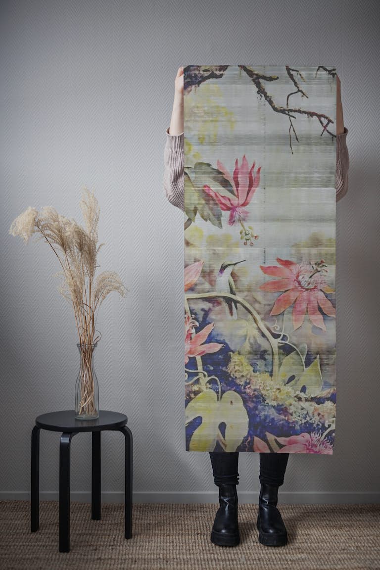 Tropics on Hand Drawn Silk behang roll