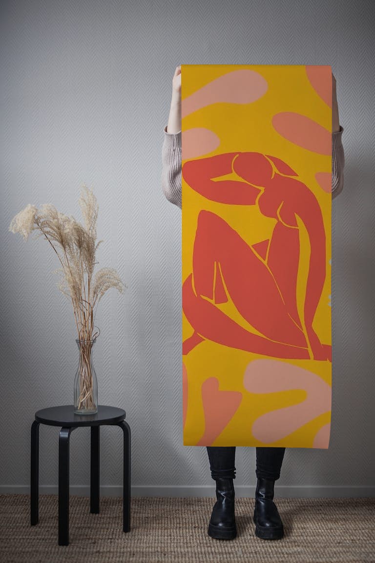 Matisse Inspired Vibes Orange carta da parati roll