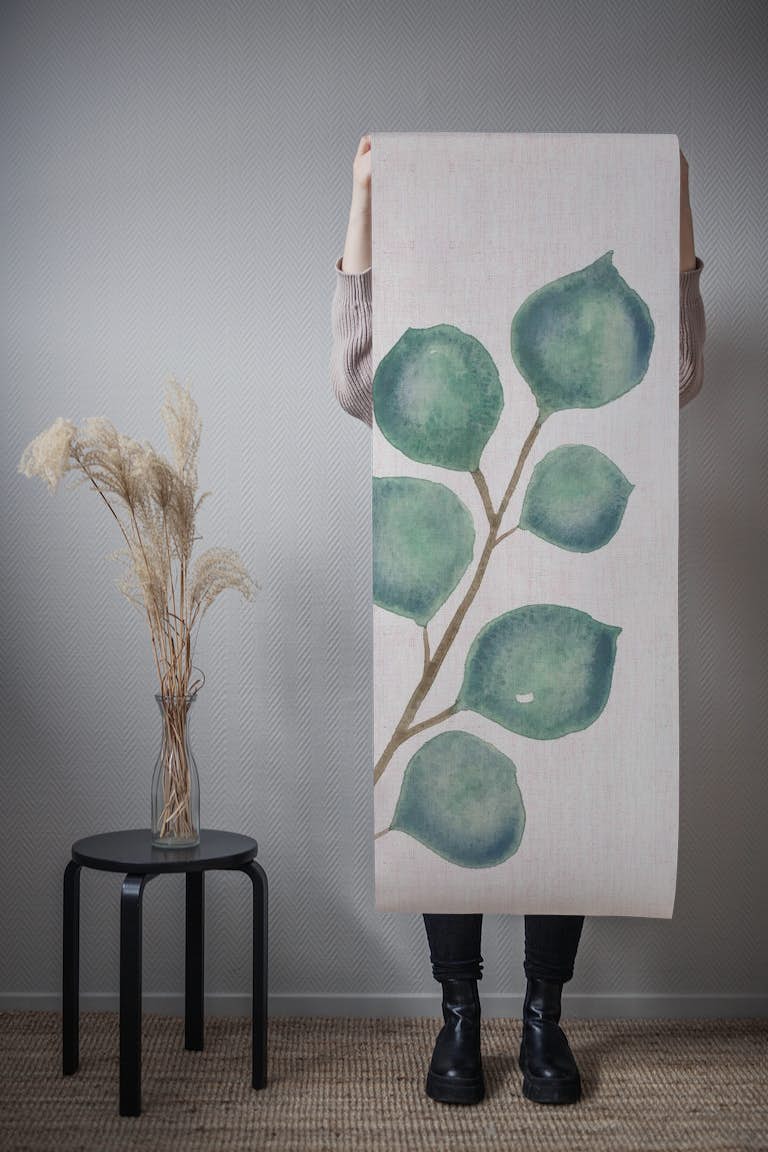 Eucalyptus branch and leaves papel de parede roll