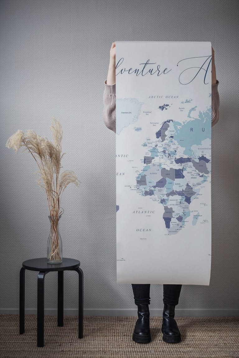 Adventure Awaits Map of World papel pintado roll