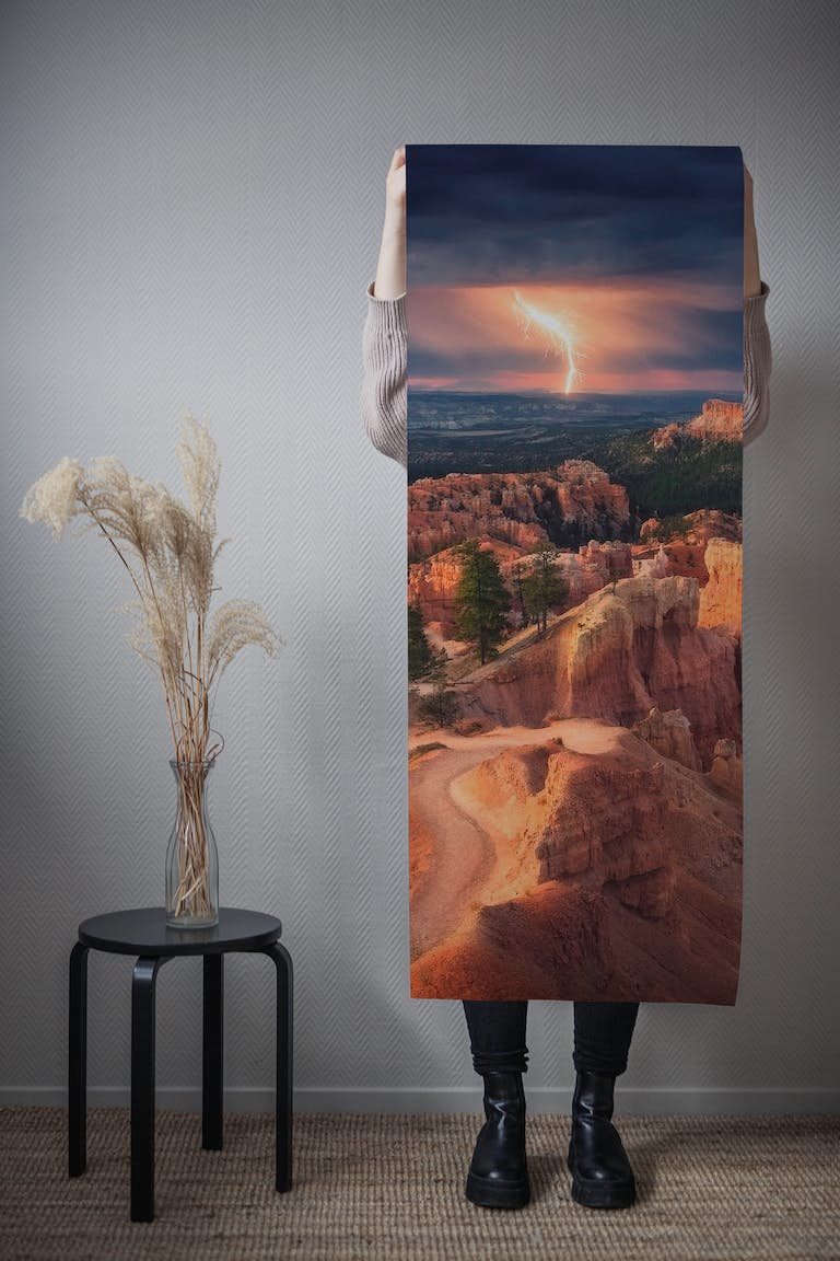 Lightning over Bryce Canyon papel pintado roll