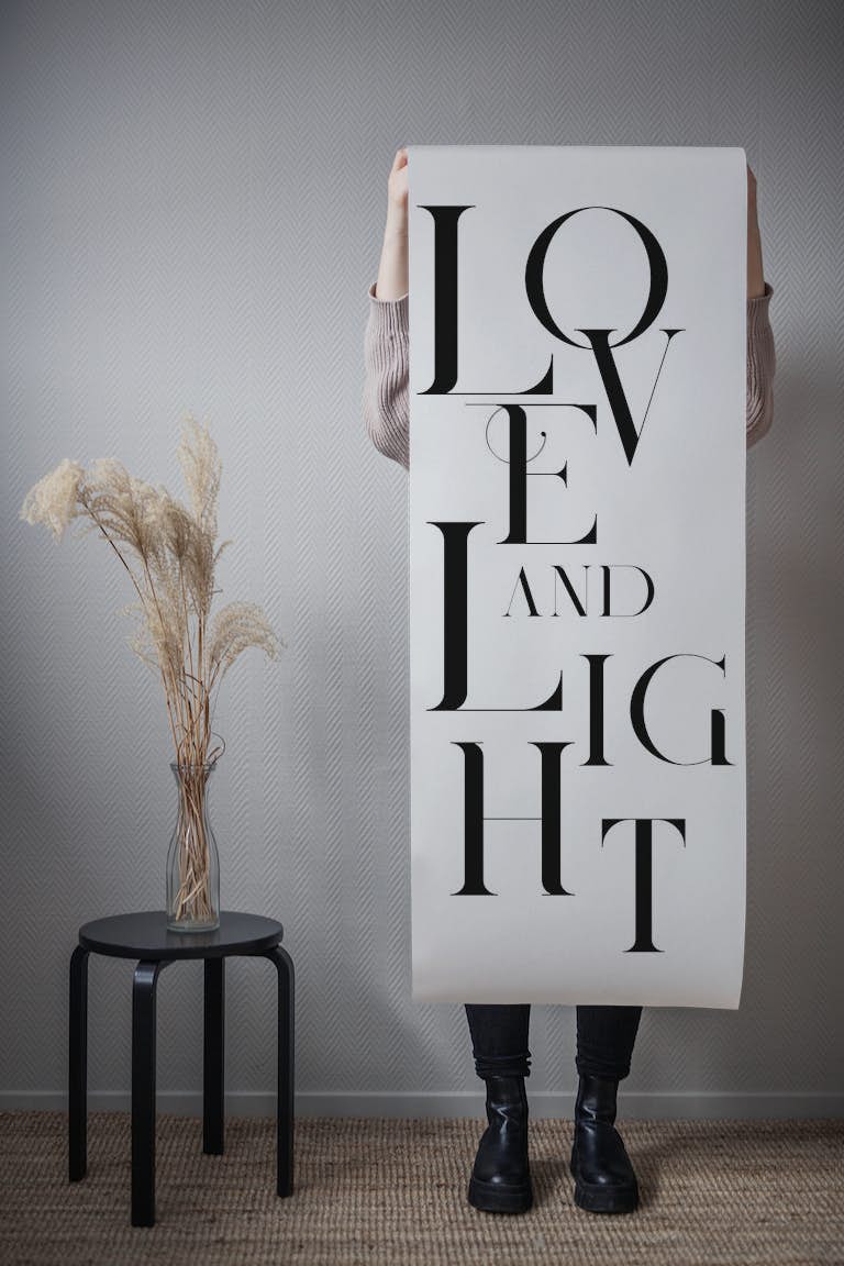 Love And Light Typo behang roll