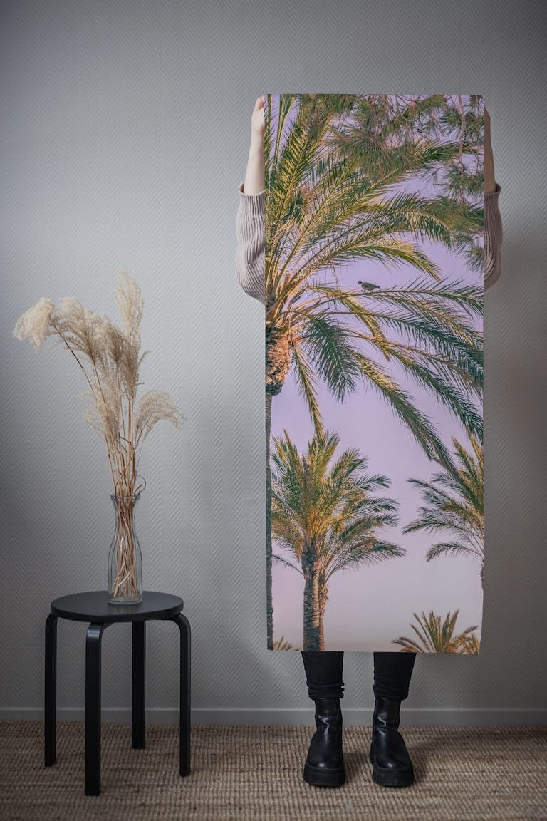 Tropical palm tree forest tapetit roll