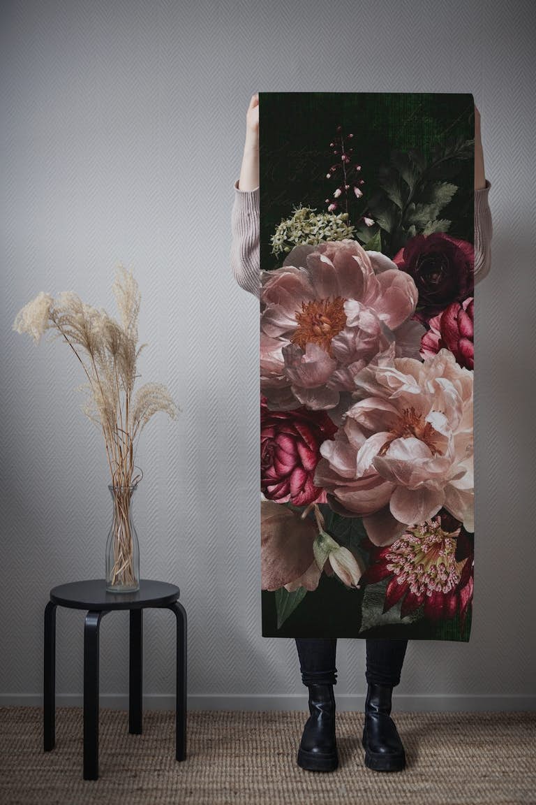 Baroque Moody Opulent Vintage Floral Bouquet 1 behang roll