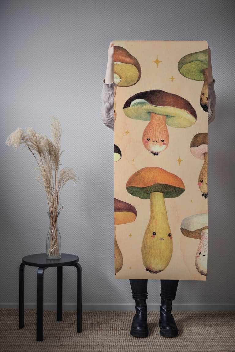 Happy Forest Mushroom tapetit roll