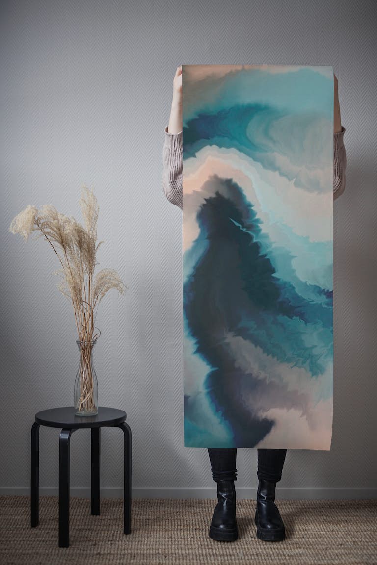 Abstract ocean waves wallpaper roll