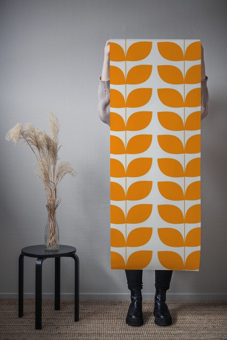 Danish Pattern Orange wallpaper roll