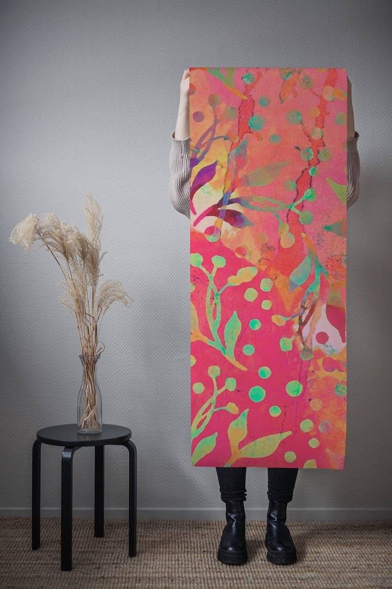 Abstract Colorful Botany behang roll