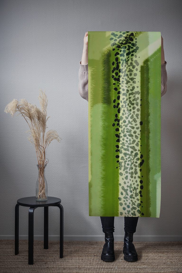Green Modernist Art papel pintado roll