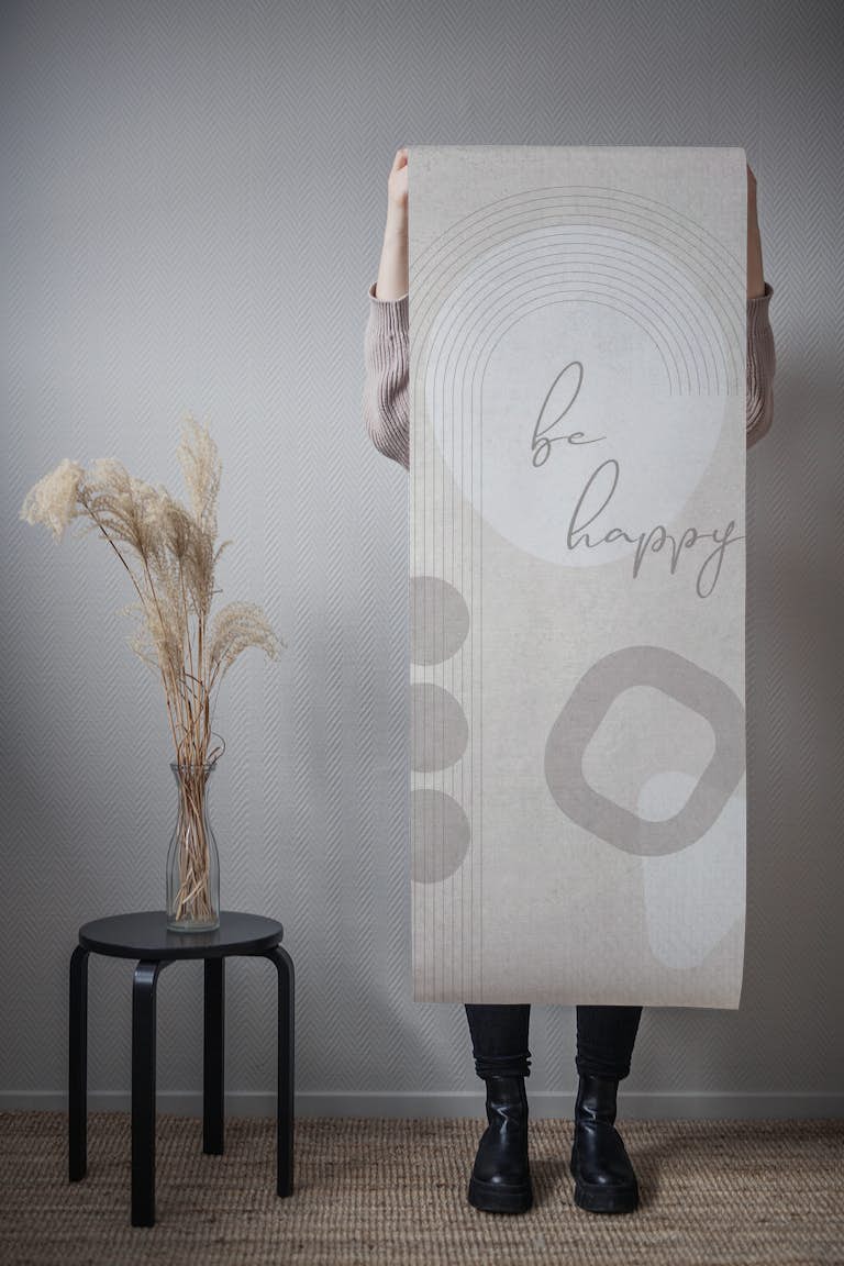 Mid-Century Modern - Be happy papel pintado roll