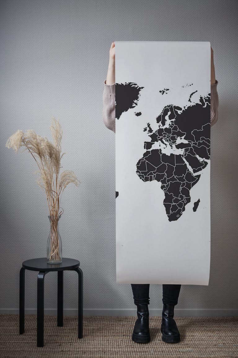 Minimalist World Map wallpaper roll
