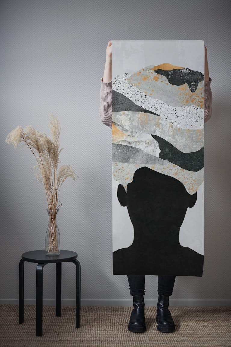 Woman Abstract Turban 4 papel pintado roll