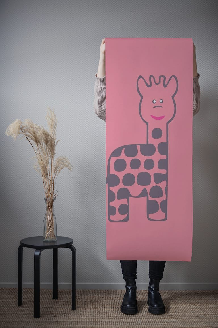 African animal giraffe minimal wallpaper roll