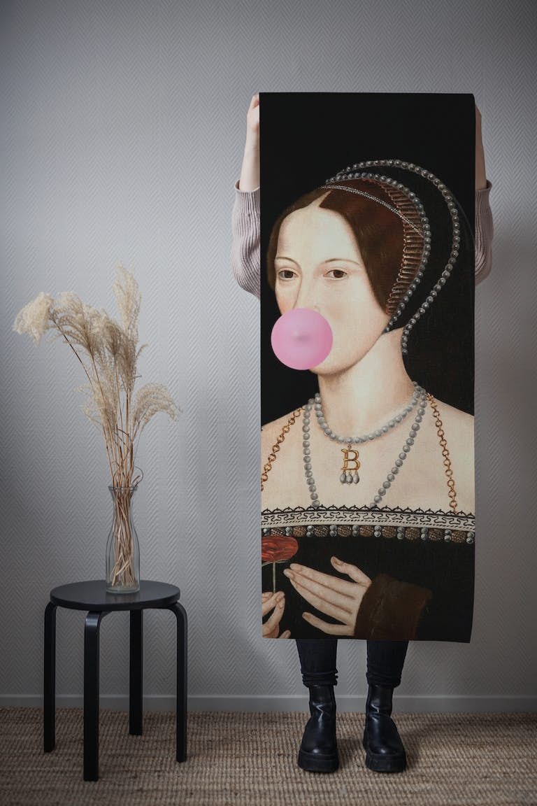 Anne Boleyn Bubble-Gum behang roll