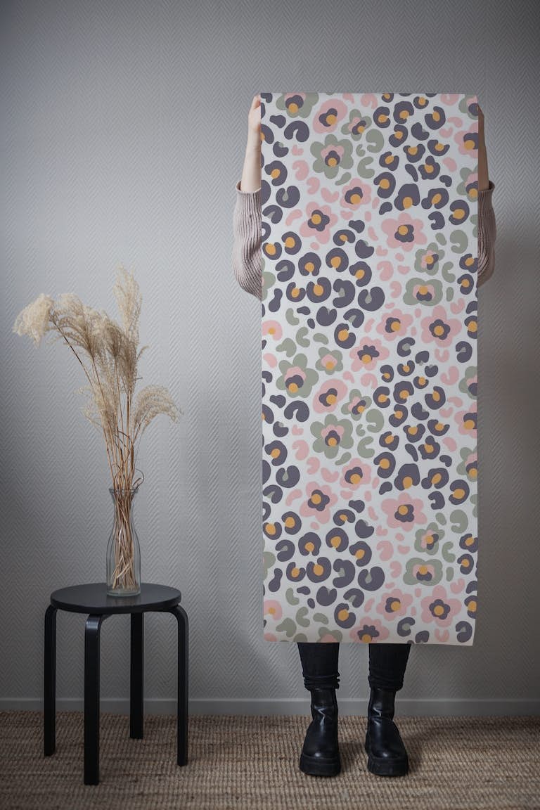 Pastel Animalier with Flowers tapet roll