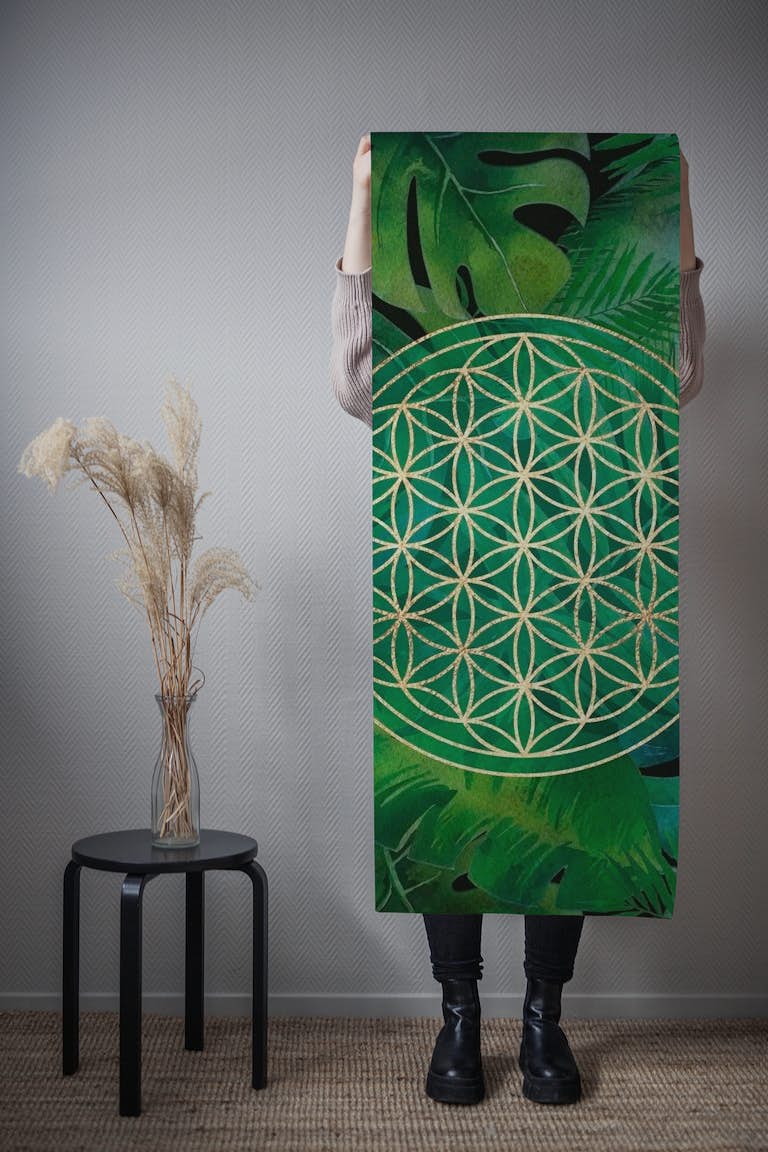 Flower Of Life Tropical Jungle tapetit roll