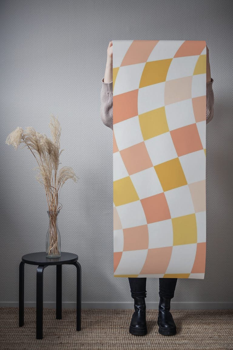 Warped Checkerboard tapetit roll