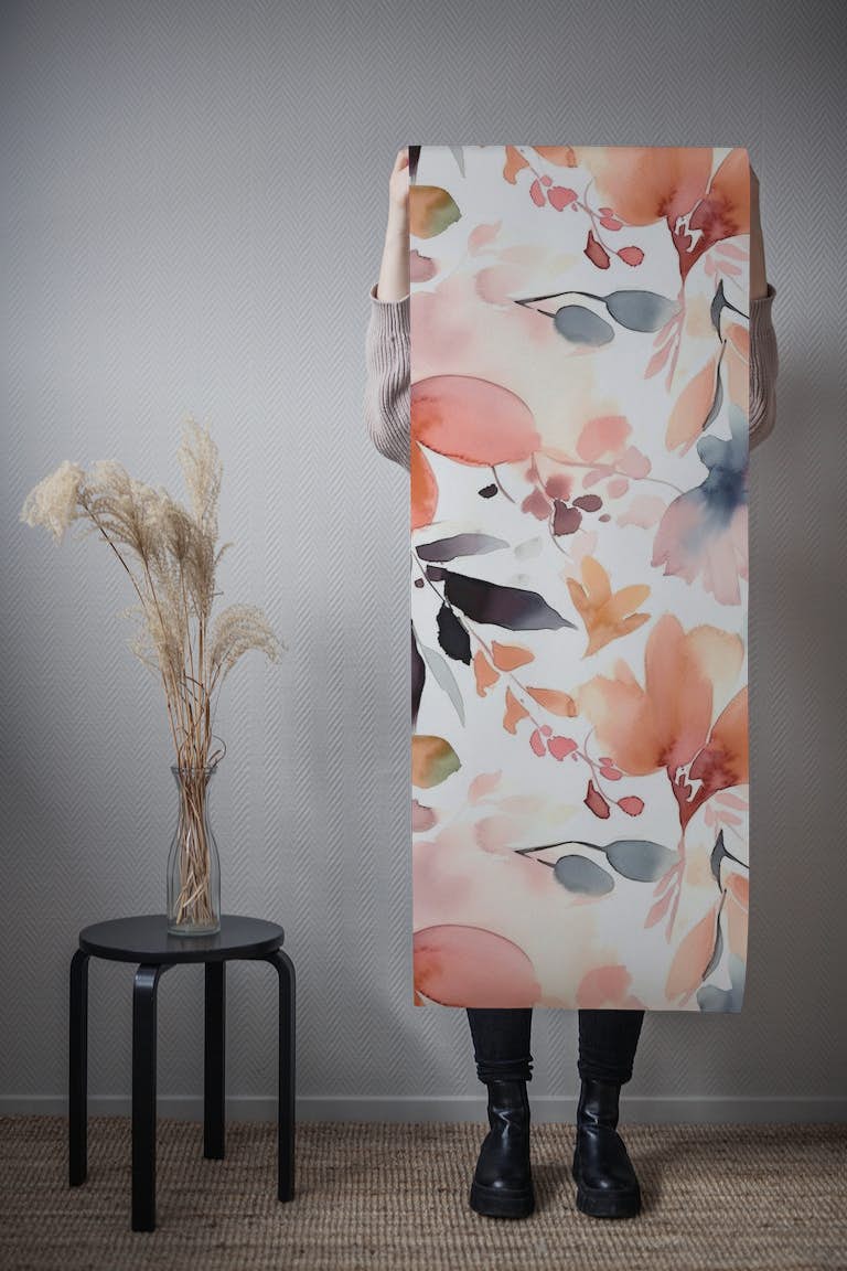 Watercolor Florals tapetit roll