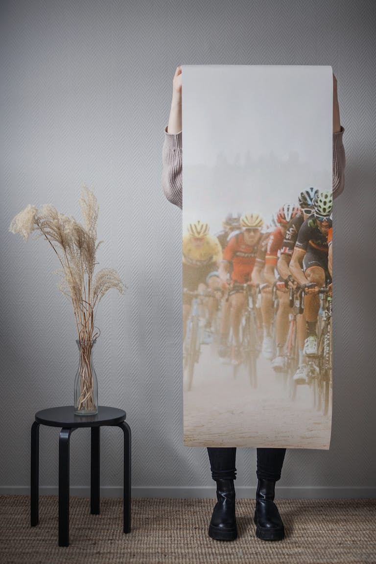 Cycling in the dust papel de parede roll
