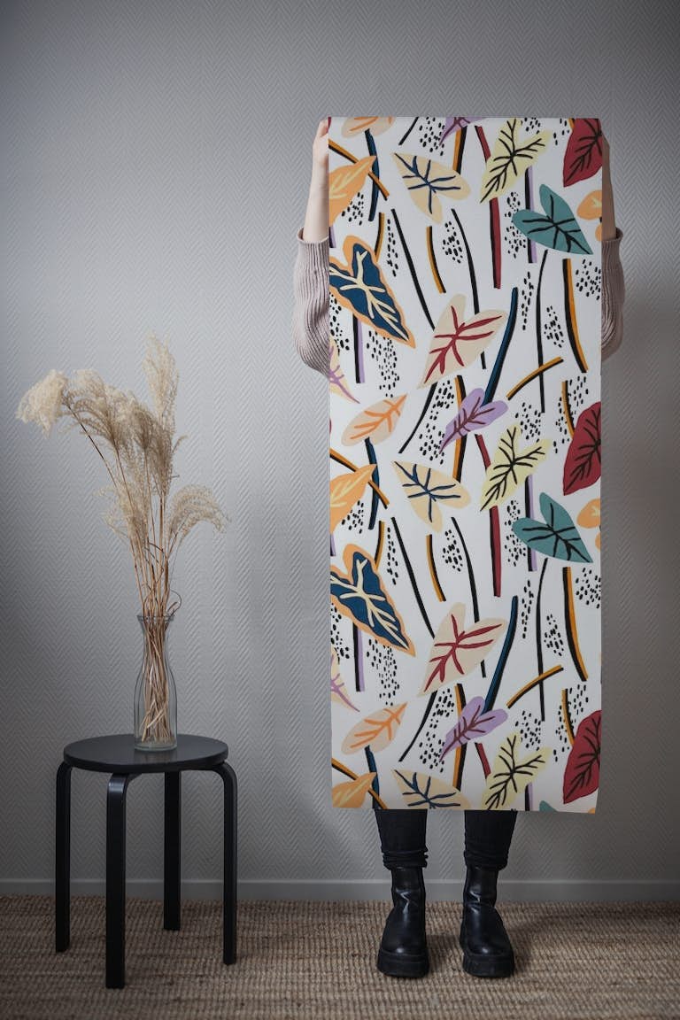 Abstract jungle colorful Leaf tapeta roll
