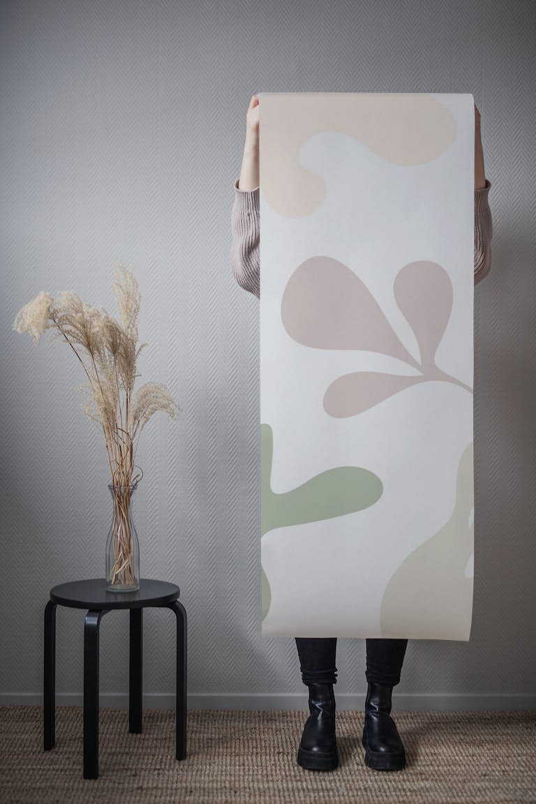 Abstract Shapes Soft Green tapeta roll