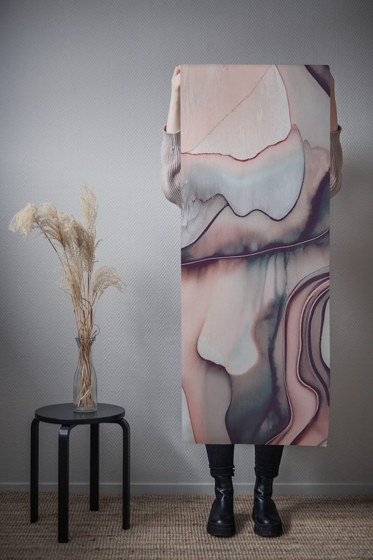 Soft Pastel Pink Abstract behang roll
