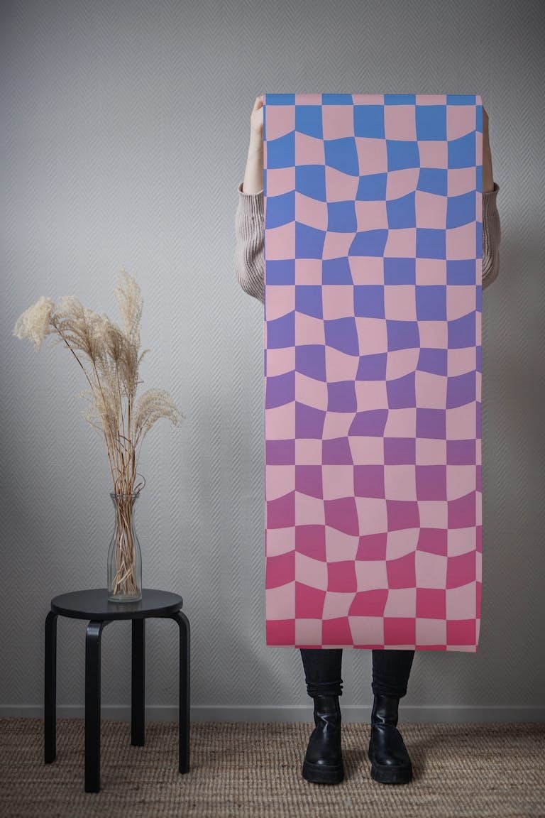 Checkered Pink Theme carta da parati roll
