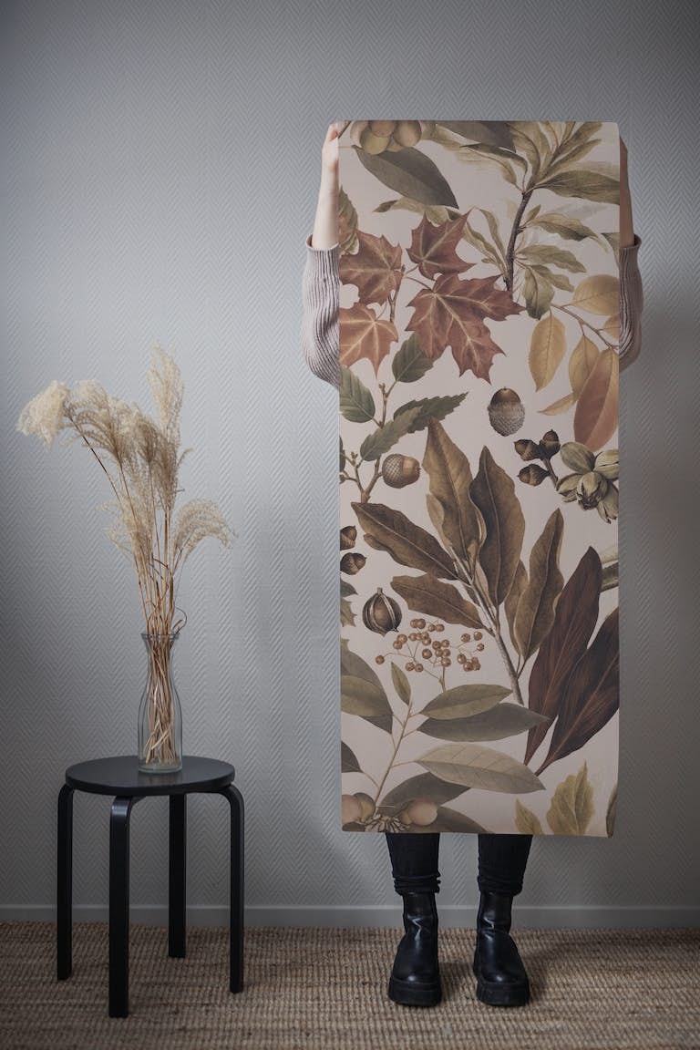 Autumn Vibe Cosy Seasonal Botanical Art In Warm Colors tapete roll