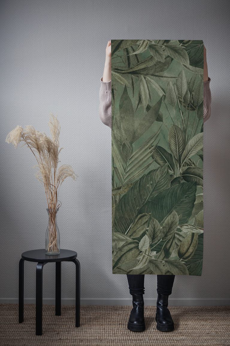 Tropical Jungle Vibe Olive Green papiers peint roll