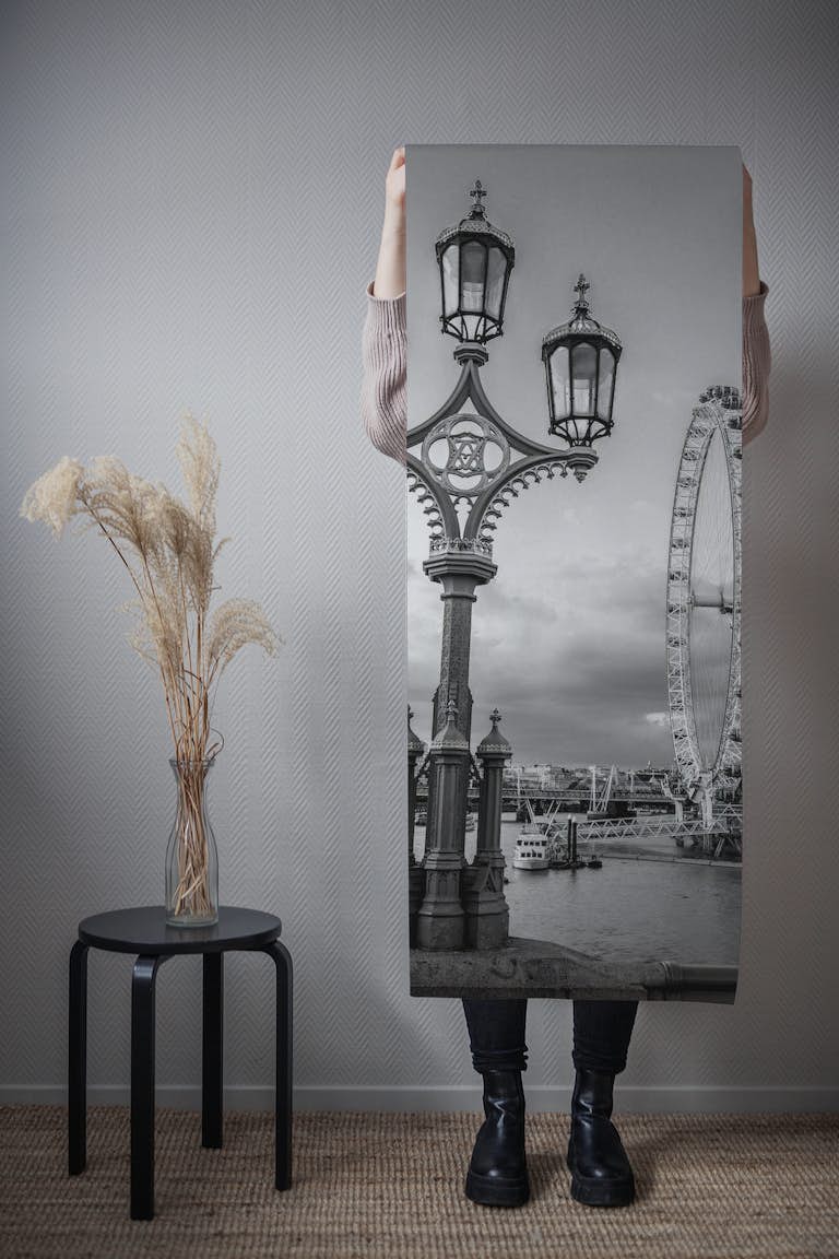 Street Lamp and the London Eye carta da parati roll